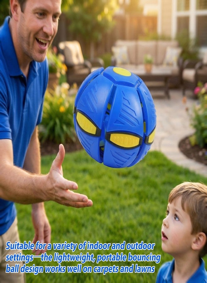 Foleto Magic Bouncing Ball for Kids- 3-in-1 Pop Up Flying Saucer Ball with 6 LED Lights, Dual-Form Magic Ball, Glow in The Dark Interactive pop up Ball Toy for Boys Girls, Indoor Outdoor Fun (Blue) - Image 4