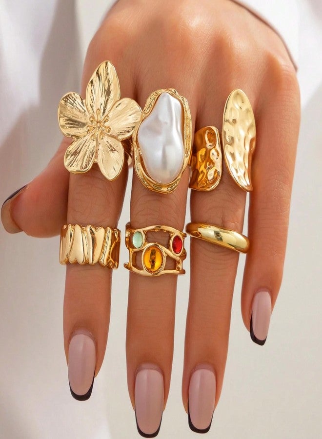 Dcfywl731 Gold Knuckle Rings Set for Women Gifts Trendy Stuff Boho Retro Stackable Star Moon Heart Rings Cute Stuff Jewelry Christmas Gifts Stocking Stuffers - Image 3