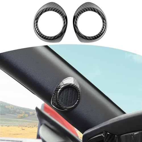 JOSHELA for Mustang A Pillar Speaker Trim Cover Fit for Ford Mustang 2015-2023 Black Carbon Fiber Interior Accessories 2pcs - Image 1