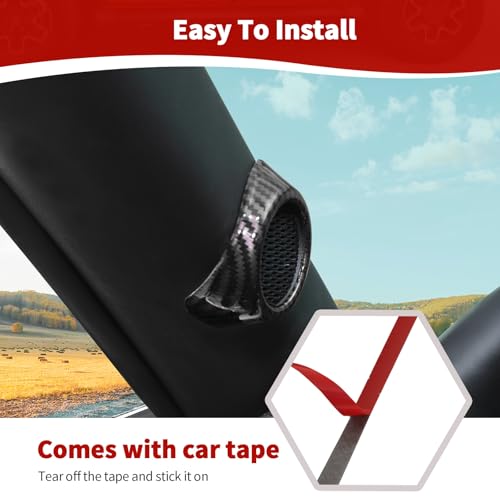 JOSHELA for Mustang A Pillar Speaker Trim Cover Fit for Ford Mustang 2015-2023 Black Carbon Fiber Interior Accessories 2pcs - Image 5