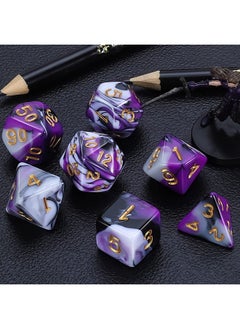 Dnd Polyhedral Dice Set For Dungeons And Dragons Rpg Mtg Role Playing Table Games-With 1 Dice Pouch (Purple+Black+White) - pzsku/Z96F9C1CF8B0B92A445CAZ/45/_/1733730040/e1ea979b-f28a-4a53-8f6c-d77756a5f416