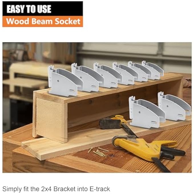 rayihni E Track 2x4 Bracket Wood Beam Socket (10 Pack) Etrack Accessories Silver - Image 2