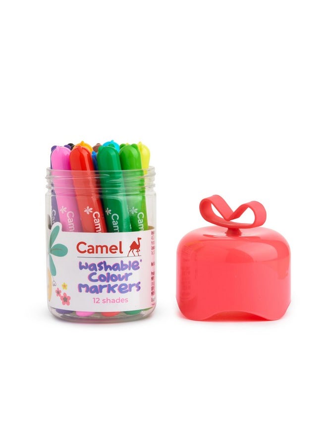 camel Camel Washable Colour Markers 12 Shades (lid Colour May Vary)  - Image 2