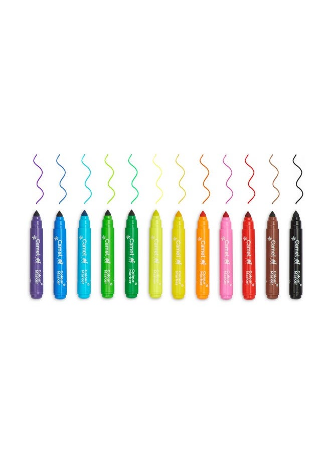 camel Camel Washable Colour Markers 12 Shades (lid Colour May Vary)  - Image 4