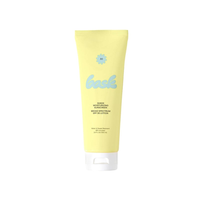 Bask Suncare SPF 30 Sheer Moisturizing Sunscreen Lotion  Broad Spectrum UVAUVB Protection Dermatologist Recommended Hydrating Lightweight  Fast Absorbing No White Cast Travel Size 34 fl oz