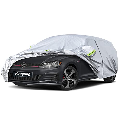 Kaugung 6 Layers Hatchback Car Cover Custom Fit Volkswagen Golf from 2003 to 2025 Waterproof Car Cover All Weather for Automobiles Outdoor Indoor with Zipper Door Sun Rain Dust Snow Protection - Image 1