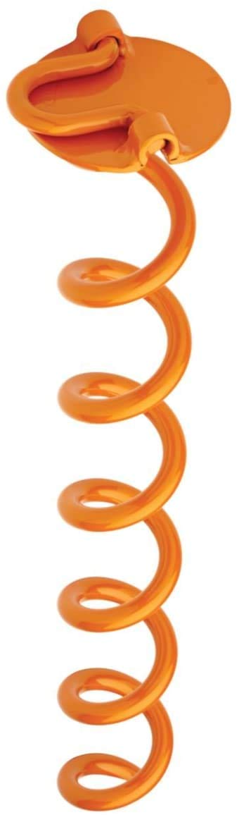 Vortex (1-Pack) 16" Spiral Ground Anchors, Steel Screw In with Folding Ring, 425 lb Pull Force, Orange ANCFR16-ORG-A - Image 1