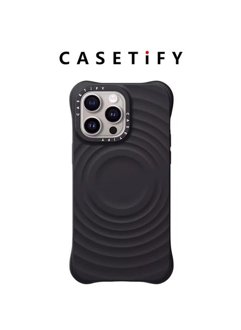 Ripple iPhone 14 Pro Max/15 Pro Max/16 Pro Max Case Wave Textured Compatible with MagSafe Black