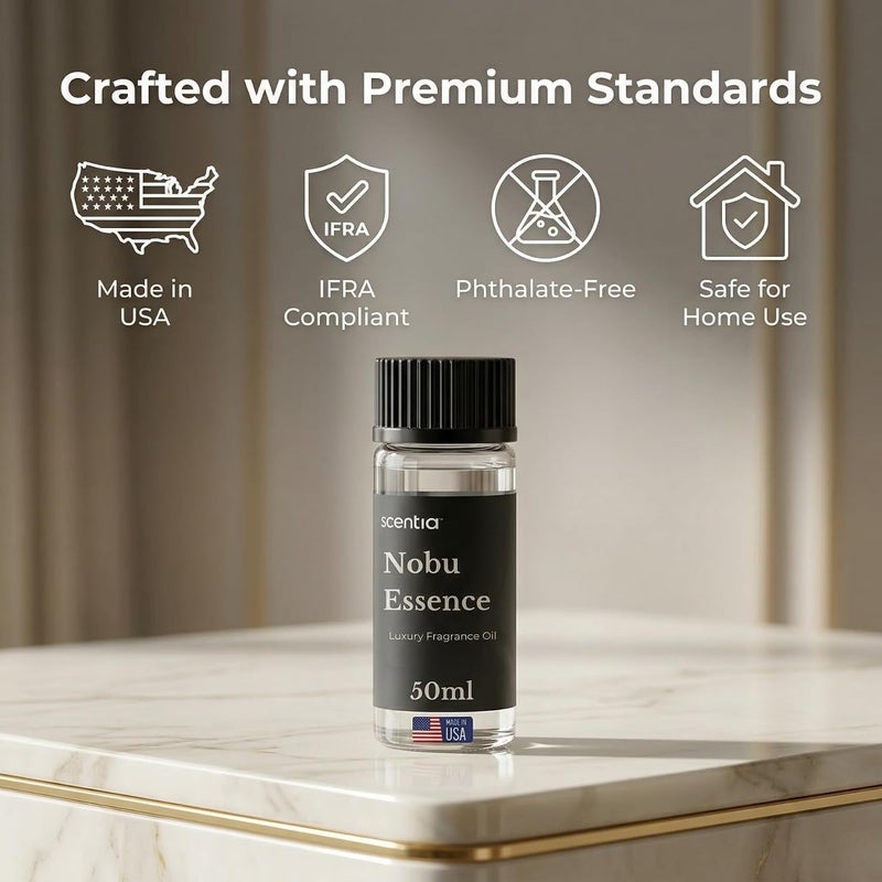SCENTIA زيت معطر سينشيا للفندق مستوحى من عطر فندق نوبو - 50 مل 1.69 أونصة سائلة - مزيج الزيوت العطرية الياسمين، الزنبق، الصندل والحمضيات المنعشة للمبخرات فوق الصوتية والباردة - جوهر نوبو - Image 5