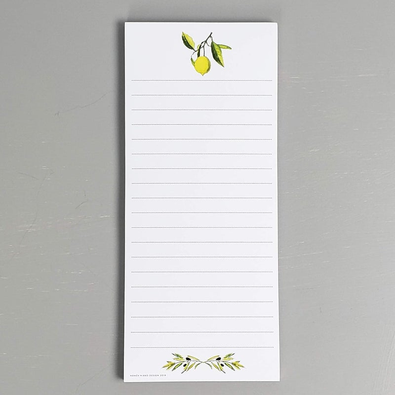 Nancy Nikko Lemon and Olive Branch Refrigerator Notepads - Set of 2 Pads - Image 2