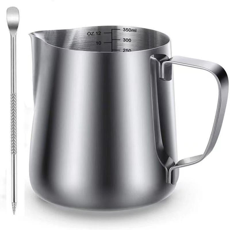 350ml Latte Art Cup – stainless steel, Wide Mouth, for Coffee, Cappuccino, Espresso