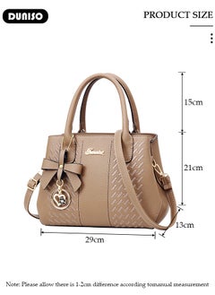 DUNISO Women's Fashion Handbag Faux Leather Crossbody Bag For Women Large Capacity Bow Trim Tote Bags Top Handle Satchel Fashionable Travel Shoulder Bag For Ladies  - Image 4