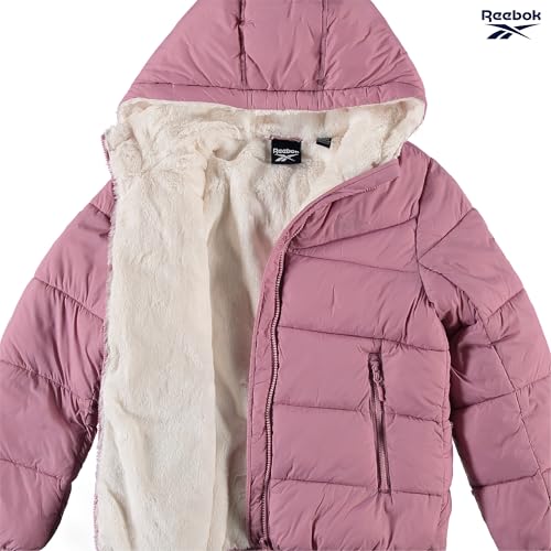 Reebok Girls Winter Coat - Heavyweight Quilted Sherpa Lined Parka Puffer Jacket - Warm Winter Jackets for Girls, Size 6, Orchid Pink - Image 5