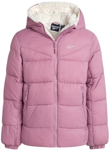 Reebok Girls Winter Coat - Heavyweight Quilted Sherpa Lined Parka Puffer Jacket - Warm Winter Jackets for Girls, Size 6, Orchid Pink - Image 2