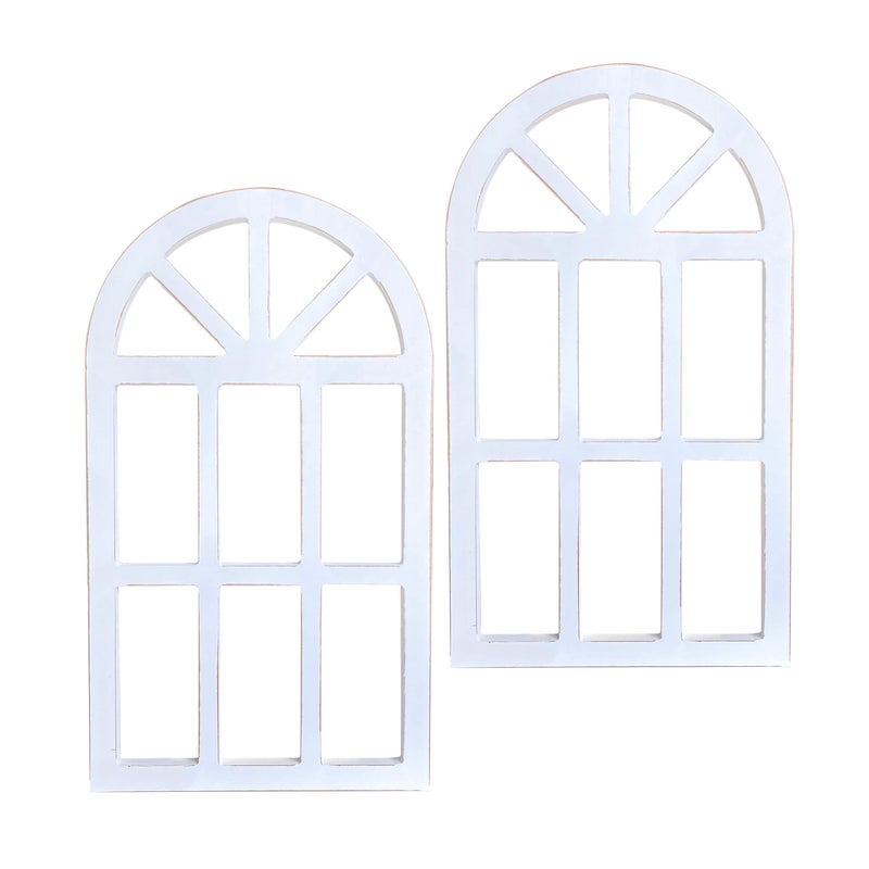 Cregugua cregugua 2Pack Rustic Wood Arch Window Frame for Wall Decor 9x158 In