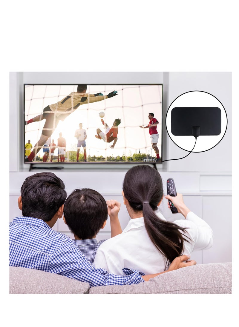 Excefore - Indoor TV Aerial, High Definition 4K Digital TV Antenna, with 50+ Miles Range 360°Reception, Clear Picture & Sound, 3.6Meter Coax HDTV Cable, for Local Channels and Freeview TV with Signal Booster - Image 1