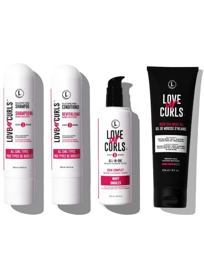 Love Ur Curls - Lus (Love Ur Self) Ultradefining Curl Kit For Wavy Hair Simplified Irish Sea Moss Aloe Vera & Shea Butter Hair Routine Vegan & Cruelty Free - Image 1