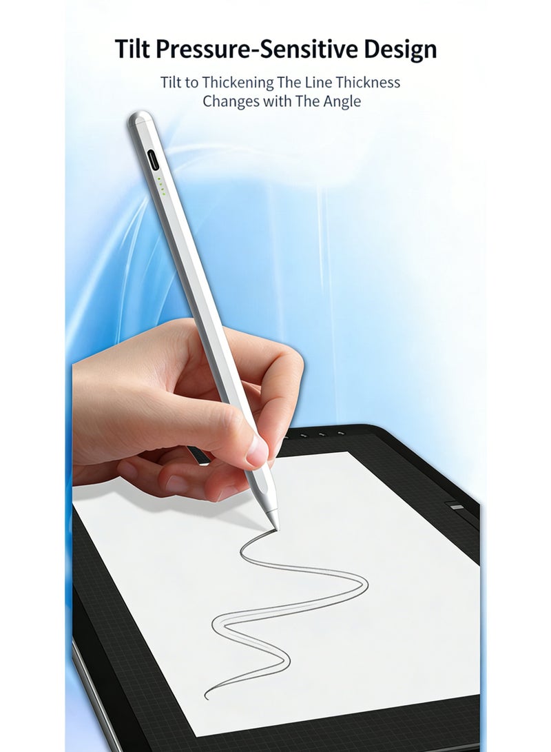 كونشاو قلم لمس لـ iPad من kunshao مع رفض كف اليد قلم نشط متوافق مع iPad Pro وAir وMini 2018-2025 الجيل 6 و5 و4 و3 - Image 5