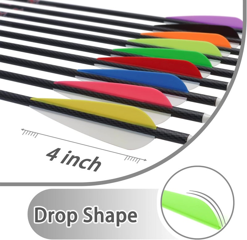 Letszhu Arrows Vanes 4 Inch Plastic Feather Fletching for DIY Archery Arrows 50 Pack… - Image 4
