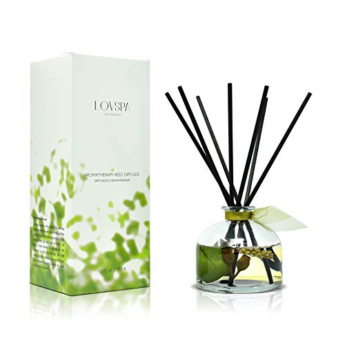 LOVSPA Eucalyptus Reed Diffuser Set for Home, Revive Fresh Eucalyptus, Sage, Citrus & Mint Scent Diffuser with Sticks for Bathroom Shelf Decor Accessories, Top Aromatherapy Gift for Women - Image 1