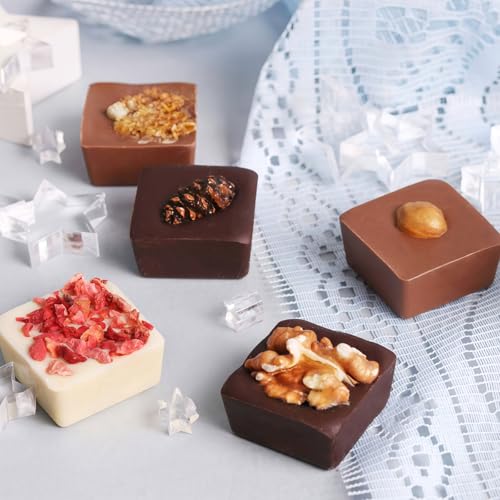 JOERSH 2PCS Square Silicone Caramel Hard Candy Molds for Chocolate, Truffles, Ganache, Jelly, Praline, Brownie, Butter, Ice Cube Tray - Image 5
