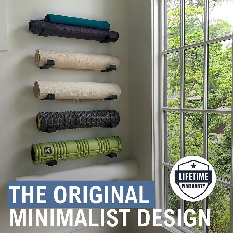 StoreYourBoard Yoga Mat Storage Rack, Large, Foam Roller Wall Hooks, Exercise Mat Holder, Fitness Gear Organizer (Large) - Image 2