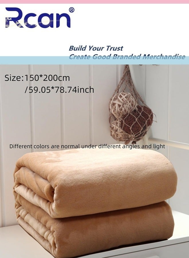 Rcan Fleece Blanket, Super Soft Bed Blanket Plush Comfort Plush Lightweight Flannel Blanket for Bed, Sofa, Couch, Travel, Camping 200*150 cm  - Image 3
