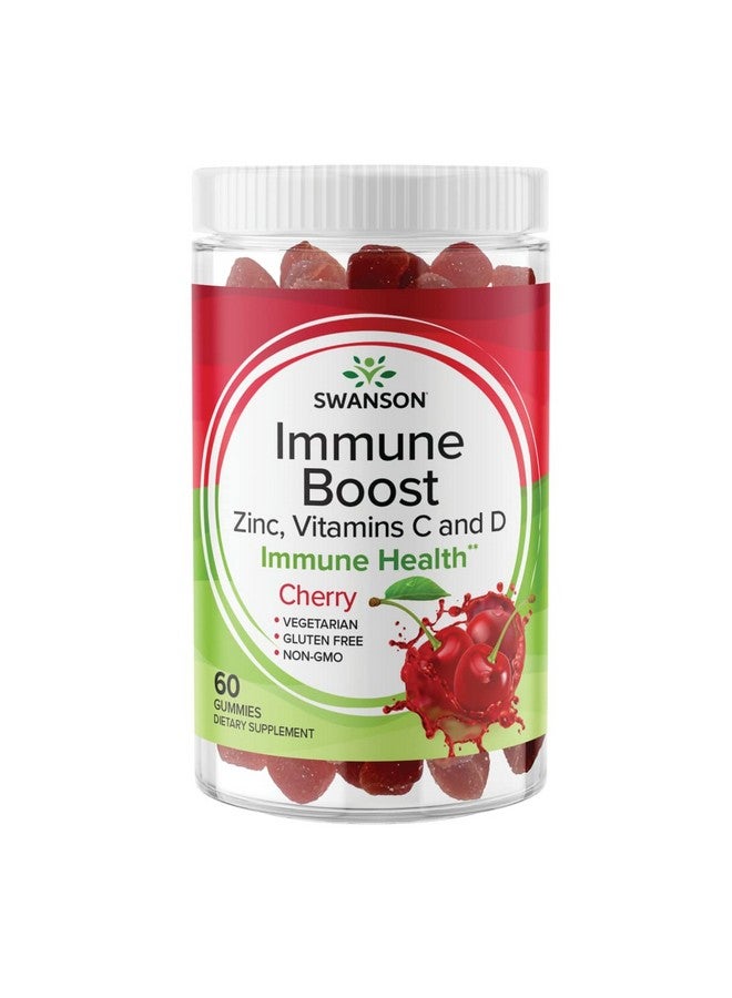 SWANSON Immune Boost Gummies With Acerola Zinc And Vitamin C  D All Natural Supplement Promoting A Healthy Immune System Helps To Support A Healthy Body Cherry 60 Gummies - Image 1
