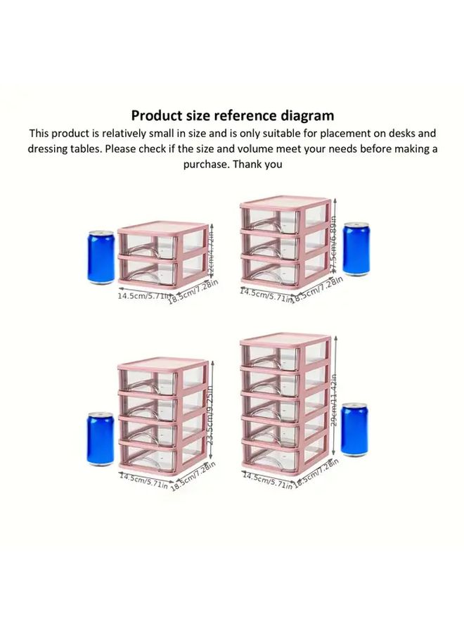 Desktop Organizer Storage Box 4 Layers White Drawer Units For Stationery Cosmetics Office - Image 3