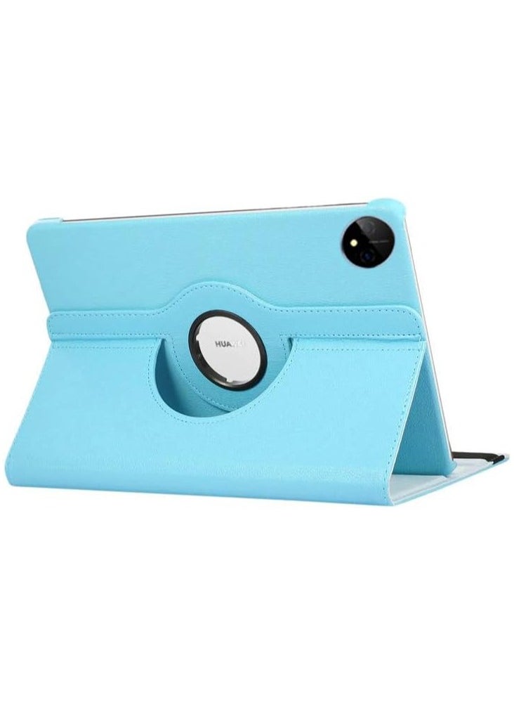 Compatible with Huawei MatePad Pro 12.2 inch 2024 Tablet PU Leather Cover Sleep Wake Function 360 Rotating Stand Protective Shell For MatePad Pro 12.2'' (Sky Blue)