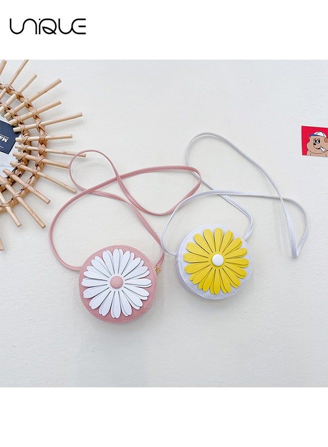 Unique 2 Pieces Daisy Flower Little Girls Purses Toddler Crossbody Purse Princess Purses Handbags Girls Wallets Mini Single Shoulder Daisy Bags for Kids Babies Gift - Image 4