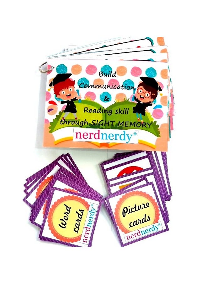 nerdnerdy NERDNERDY Building Communication & Early Reading Through Sight Memory Speech and Cognitive Development Expressive Language Useful for Children with Speech Delays English kit communication cards,word flash cards for kids BIS Certified (ISI Marked)  - Image 1
