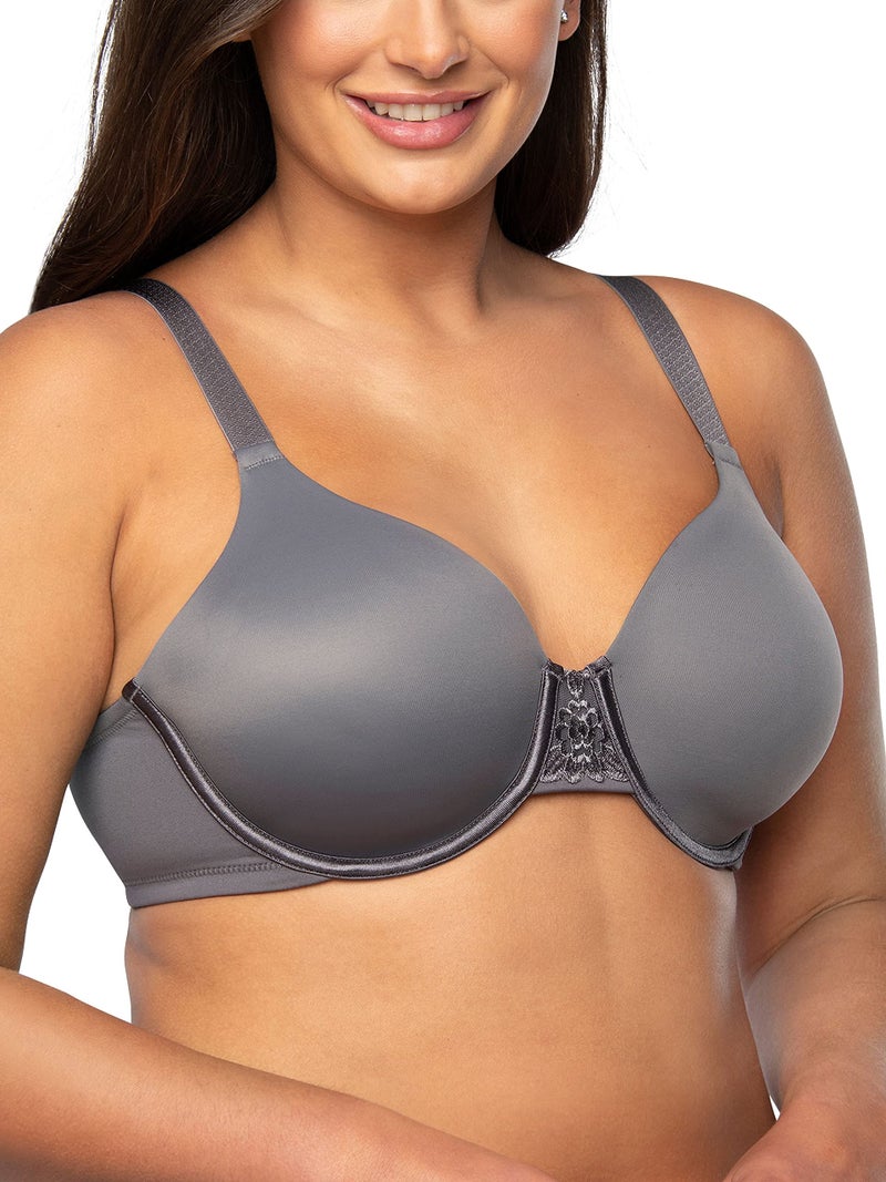 Vanity Fair Womens Full Figure Beauty Back Smoothing Bra, 4-way Stretch Fabric, Lightly Lined Cups Up To H Bra, Underwire - Steele, 40DD US - Image 1