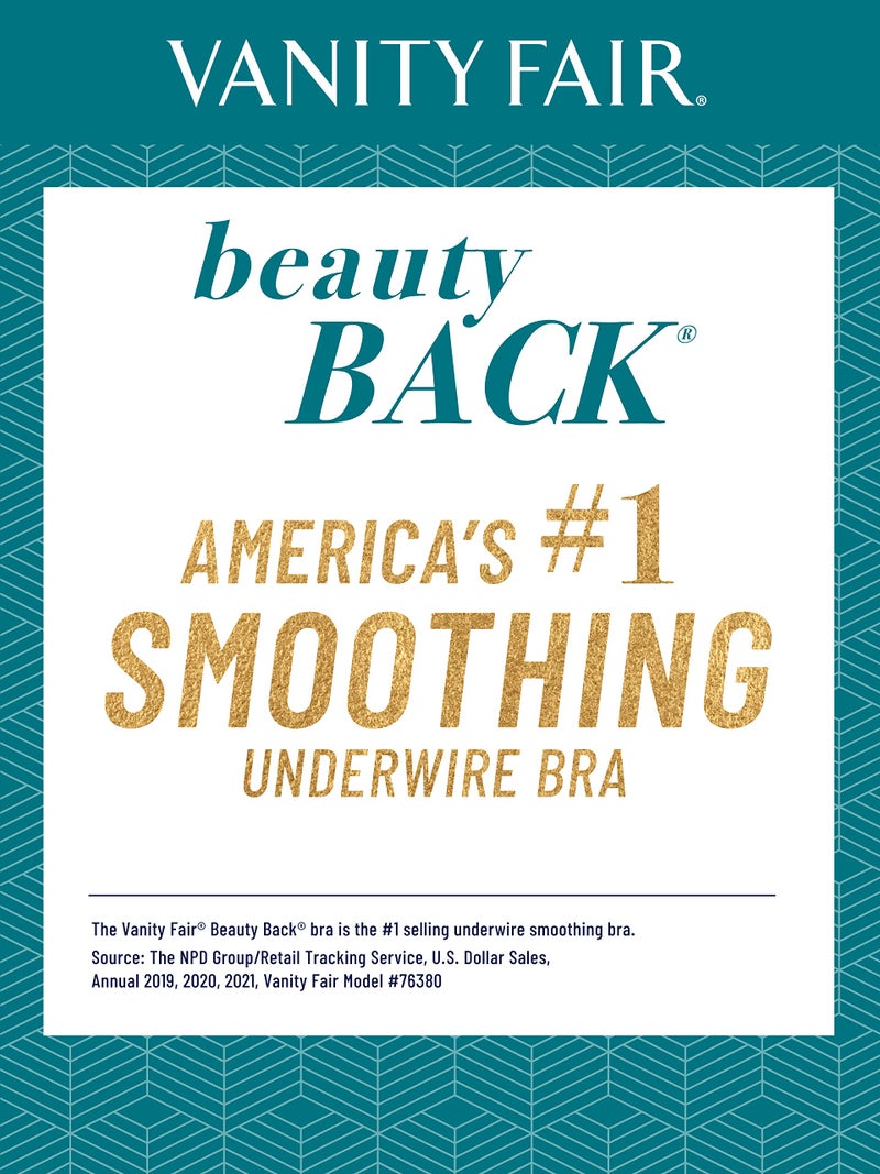 Vanity Fair Womens Full Figure Beauty Back Smoothing Bra, 4-way Stretch Fabric, Lightly Lined Cups Up To H Bra, Underwire - Steele, 40DD US - Image 5