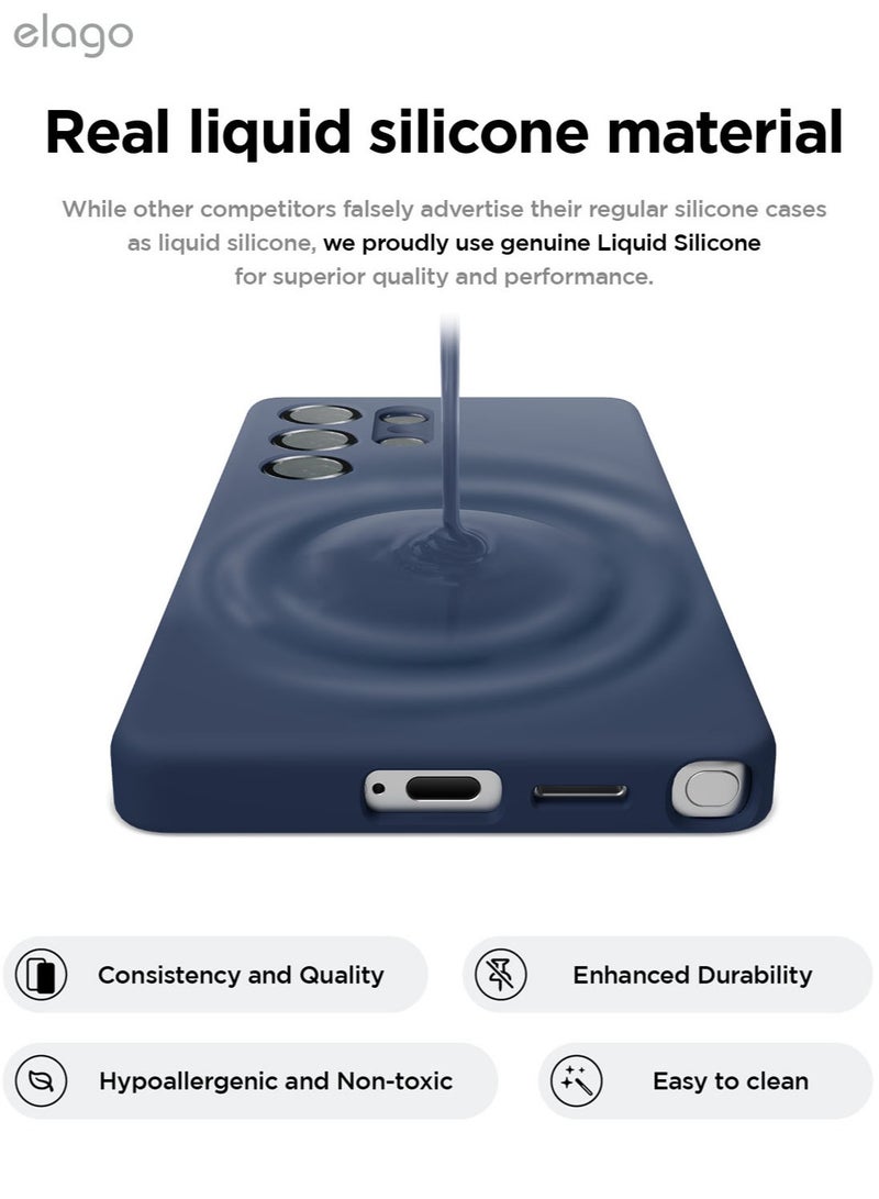 Elago Liquid Silicone for Samsung Galaxy S25 ULTRA Case Cover Full Body Screen Camera Protective, Shockproof, Slim, Anti-Scratch Soft Microfiber Lining - Jean Indigo - Image 4