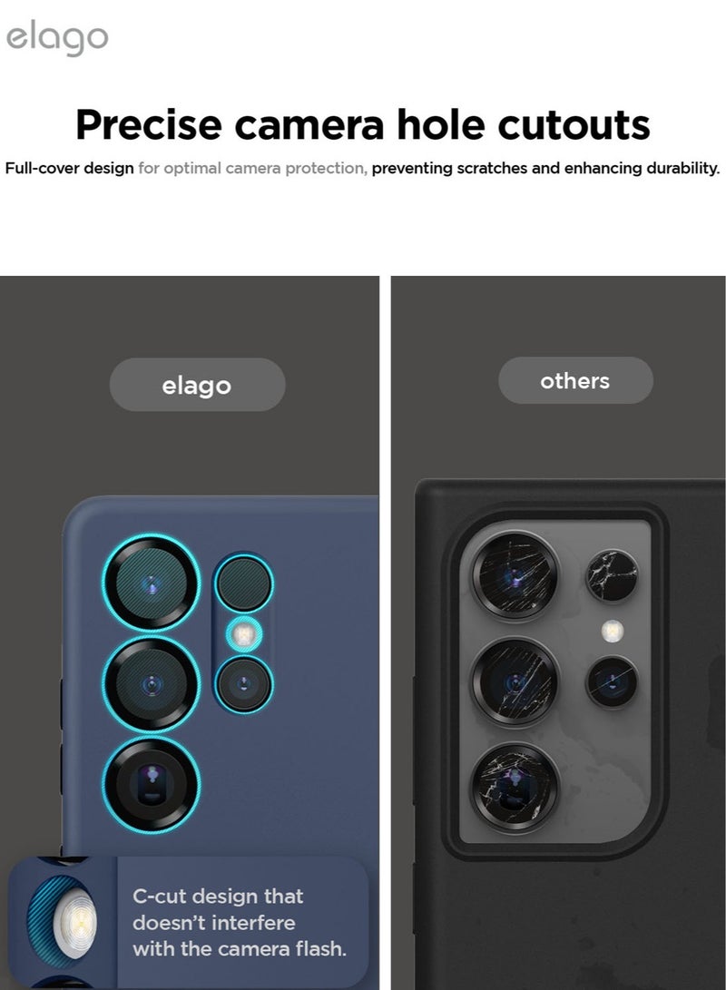 Elago Liquid Silicone for Samsung Galaxy S25 ULTRA Case Cover Full Body Screen Camera Protective, Shockproof, Slim, Anti-Scratch Soft Microfiber Lining - Jean Indigo - Image 3