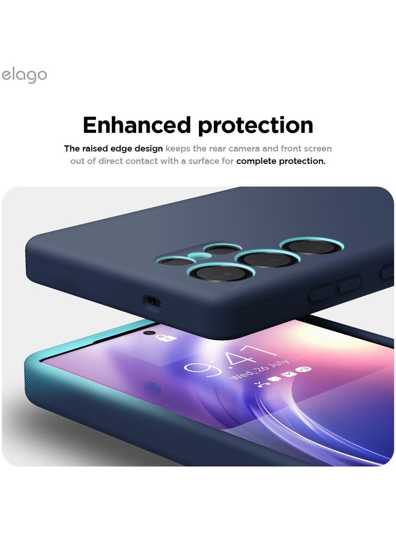 Elago Liquid Silicone for Samsung Galaxy S25 ULTRA Case Cover Full Body Screen Camera Protective, Shockproof, Slim, Anti-Scratch Soft Microfiber Lining - Jean Indigo - Image 5
