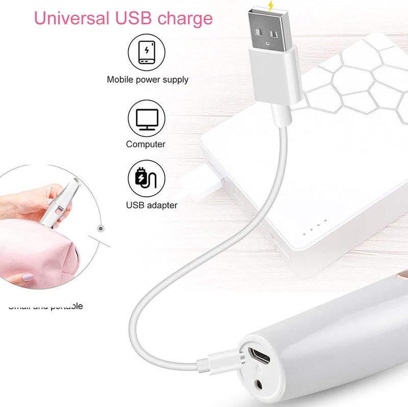 FILFEEL Female Facial Hair Remover 2 in 1 Electric Eyebrow Epilator with LED Light Eyebrow Shaver Portable Rechargeable Facial Trimmer for Hair Removal White - Image 5
