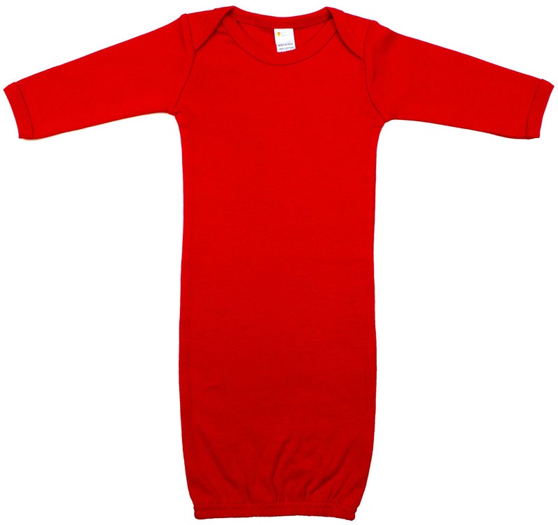 Earth Elements Baby Long Sleeve Gown 0-3 Months Red - Image 2