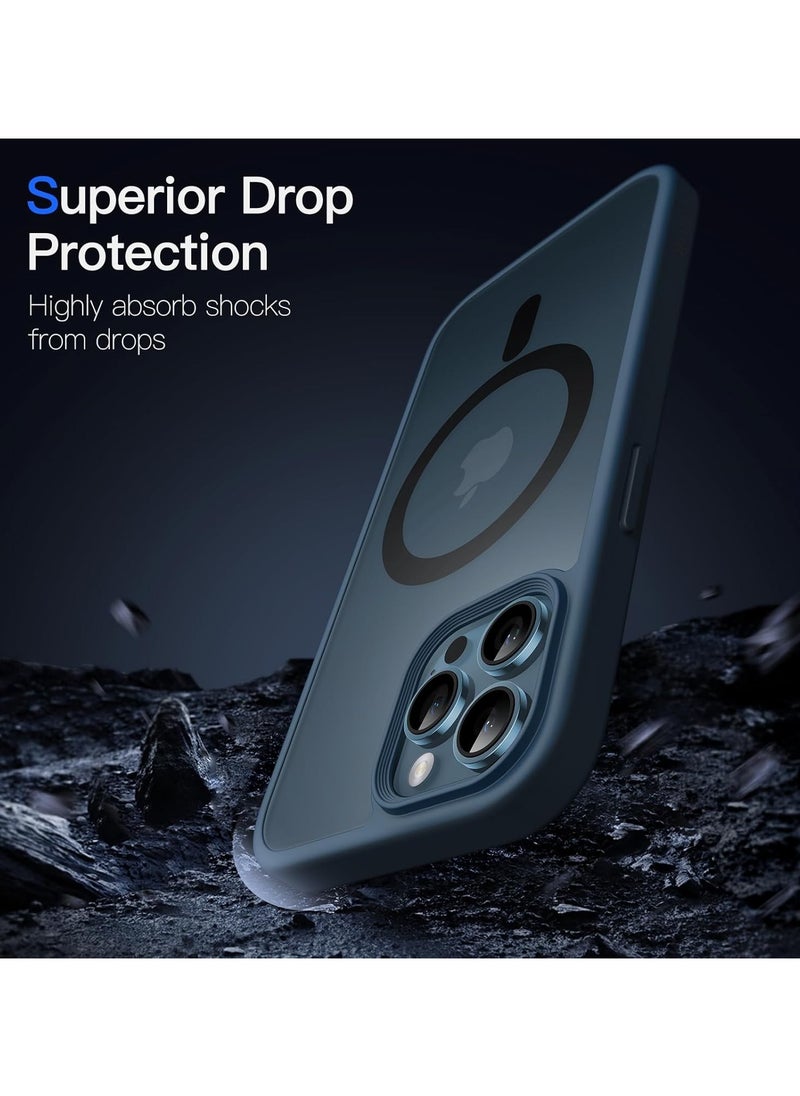 Denx Magnetic Case for iPhone 12 Pro Max [Shockproof & Slim] Matte Hard Back Cover with high-Grade Protection | Dark Blue  - Image 4