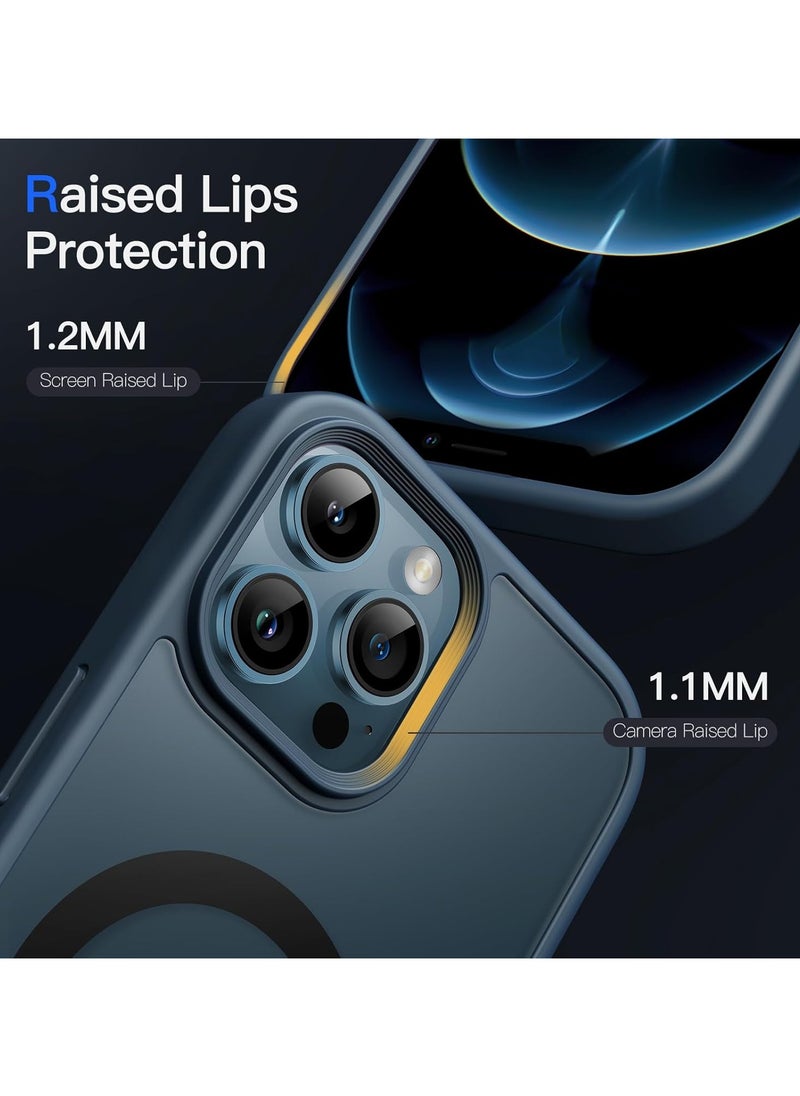 Denx Magnetic Case for iPhone 12 Pro Max [Shockproof & Slim] Matte Hard Back Cover with high-Grade Protection | Dark Blue  - Image 5