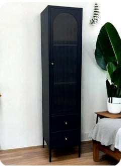 Living Glass Door Storage Cabinet With Steel Frame 180 CM  - Image 1