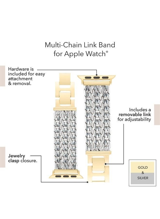 ANNE KLEIN - Fashion Chain Bracelet for Apple Watch Secure, Adjustable, Apple Watch Band Replacement, Fits Most Wrists - Image 1