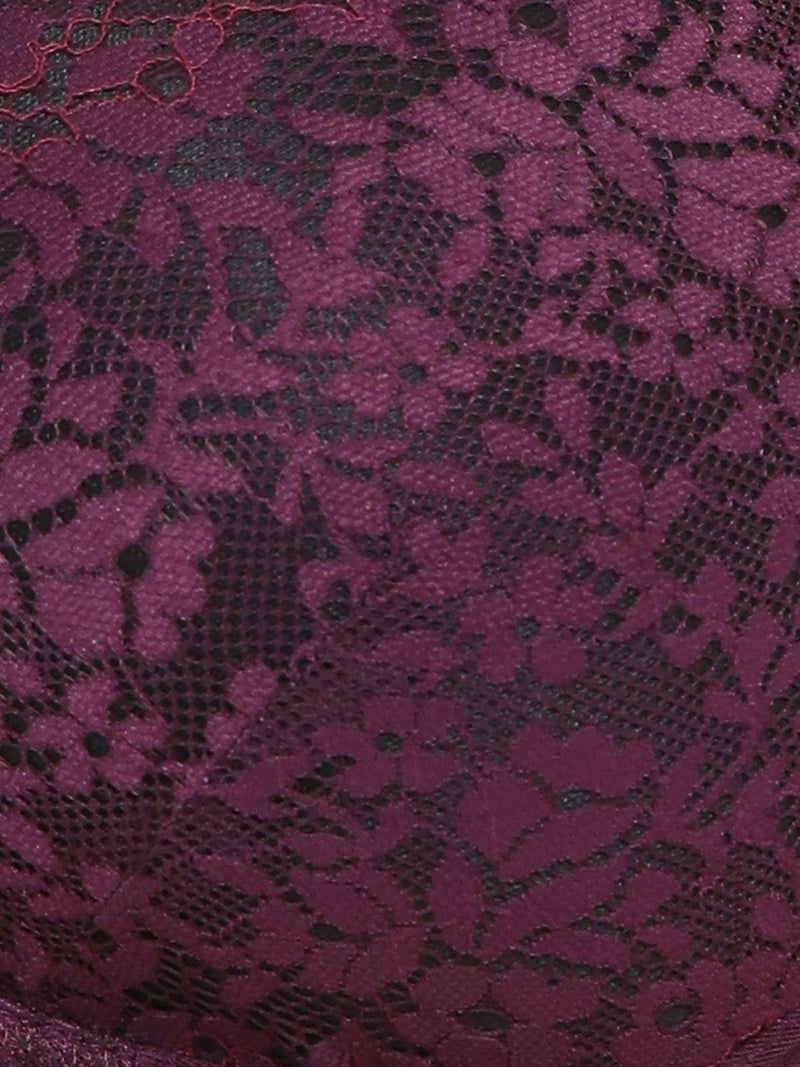 Clovia Women's Lightly Padded Non-Wired Multiway Bra in Dark Purple - Lace (BR1879A15_Purple_34C) - Image 5