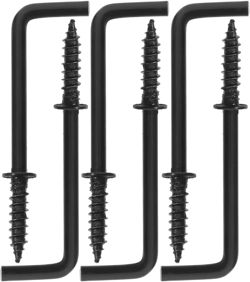 300 قطعة من البراغي الخطافية السوداء على شكل حرف L، زاوية قائمة، ذاتية التنصيب، أجهزة تثبيت للتثبيت والتعليق - Image 2