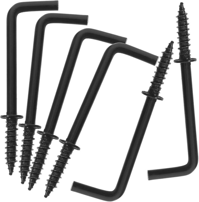 300 قطعة من البراغي الخطافية السوداء على شكل حرف L، زاوية قائمة، ذاتية التنصيب، أجهزة تثبيت للتثبيت والتعليق - Image 3