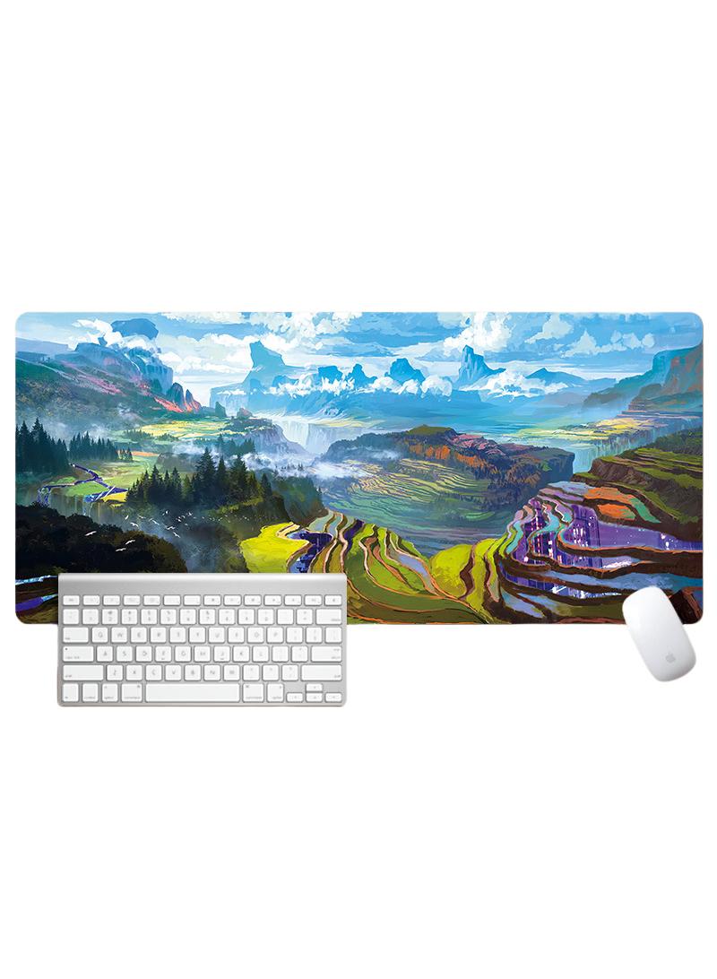 Loquat Van Gogh'S Oil And Landscape Paintings Gaming Mouse Pad Extended Large Mat Desk Pad Stitched Edges Mousepad Long Mouse Pad And Non-Slip Rubber Base Mice Pad 800X300X4mm 