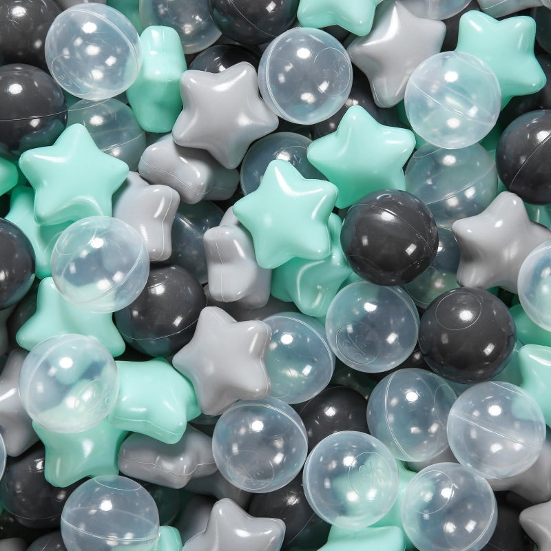 STARBOLO Star Ball Pit Balls - 100pcs Crush Proof Plastic Children's Toy Star Ball Ocean Balls for Birthday Parties Game Pool 2.2'' Balls and 2.55'' Stars - Image 1