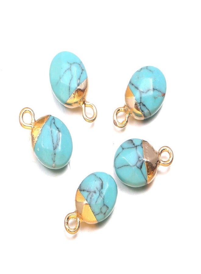 Zotoone 10PCs Natural Semi precious Stone Pendants,Charms 8x13mm for Jewelry Making Jade Turquoise Agate Crystal Quartz Beads Bracelet Necklace Jewelry Findings - Image 3