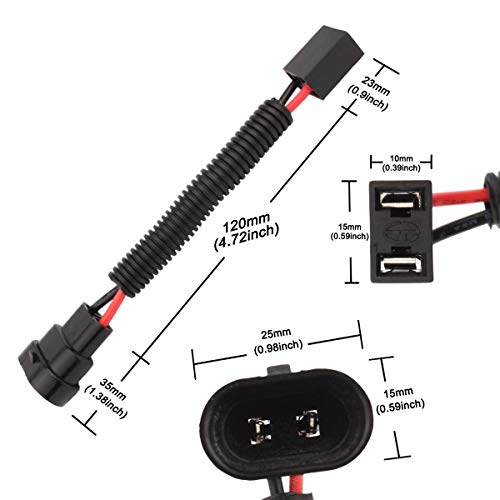 TOMALL موصل محول الأسلاك لتحديث الإضاءة TOMALL 9005 9006 إلى H7 بطول 12 سم (5 بوصة) - Image 2